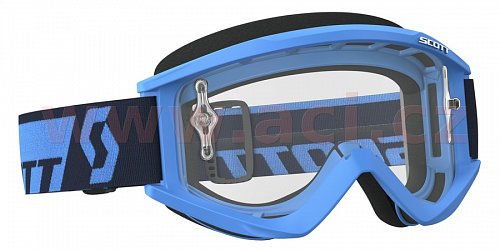 brýle RECOIL XI WORKS, SCOTT - USA (modré, čiré plexi s čepy pro slídy)